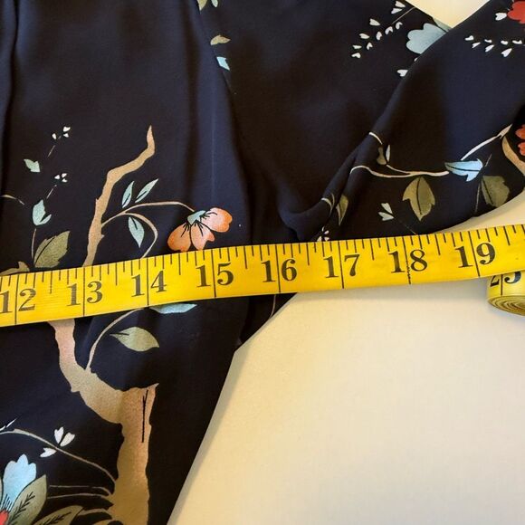 Nanette Lepore Blk Floral Print Pin Tucked Long Slv Dress Sz 4 Career, Occassion - Picture 9 of 14